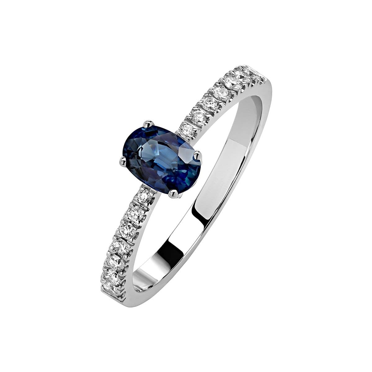 Золотое кольцо Lori с сапфиром и бриллиантами от GEMGALLERY