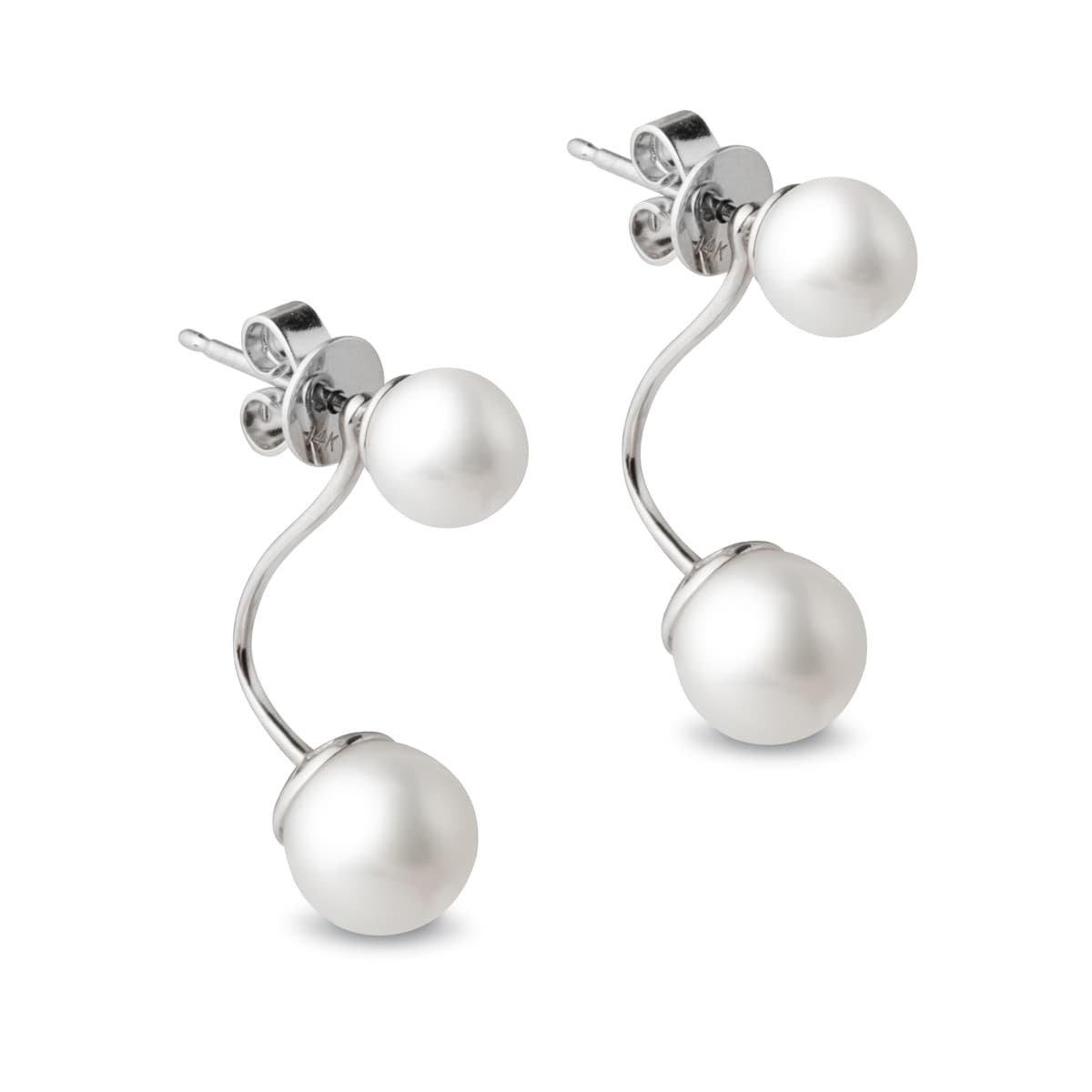 Серьги Elegance из белого золота с натуральным жемчугом