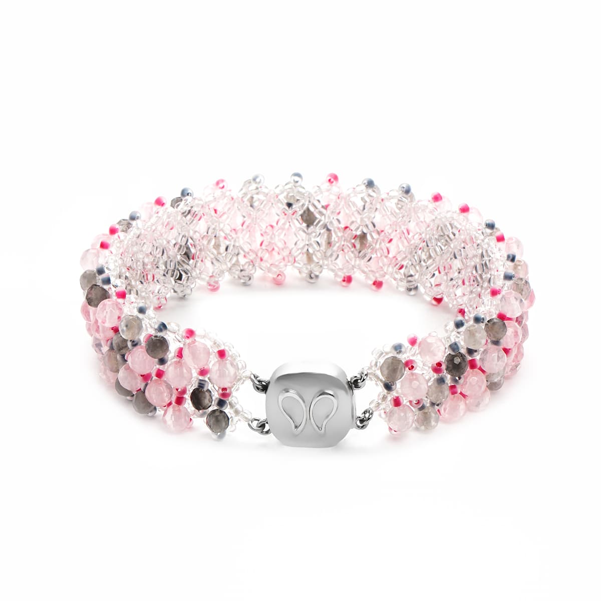 Браслет Peony из розового и рутилового кварца
