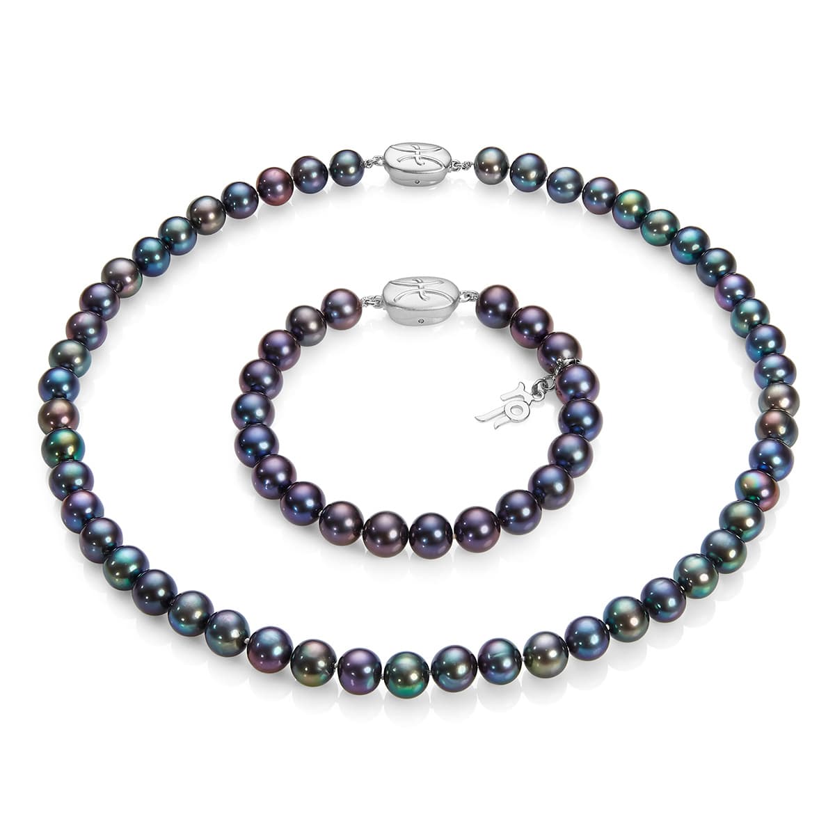 Комплект из черного жемчуга