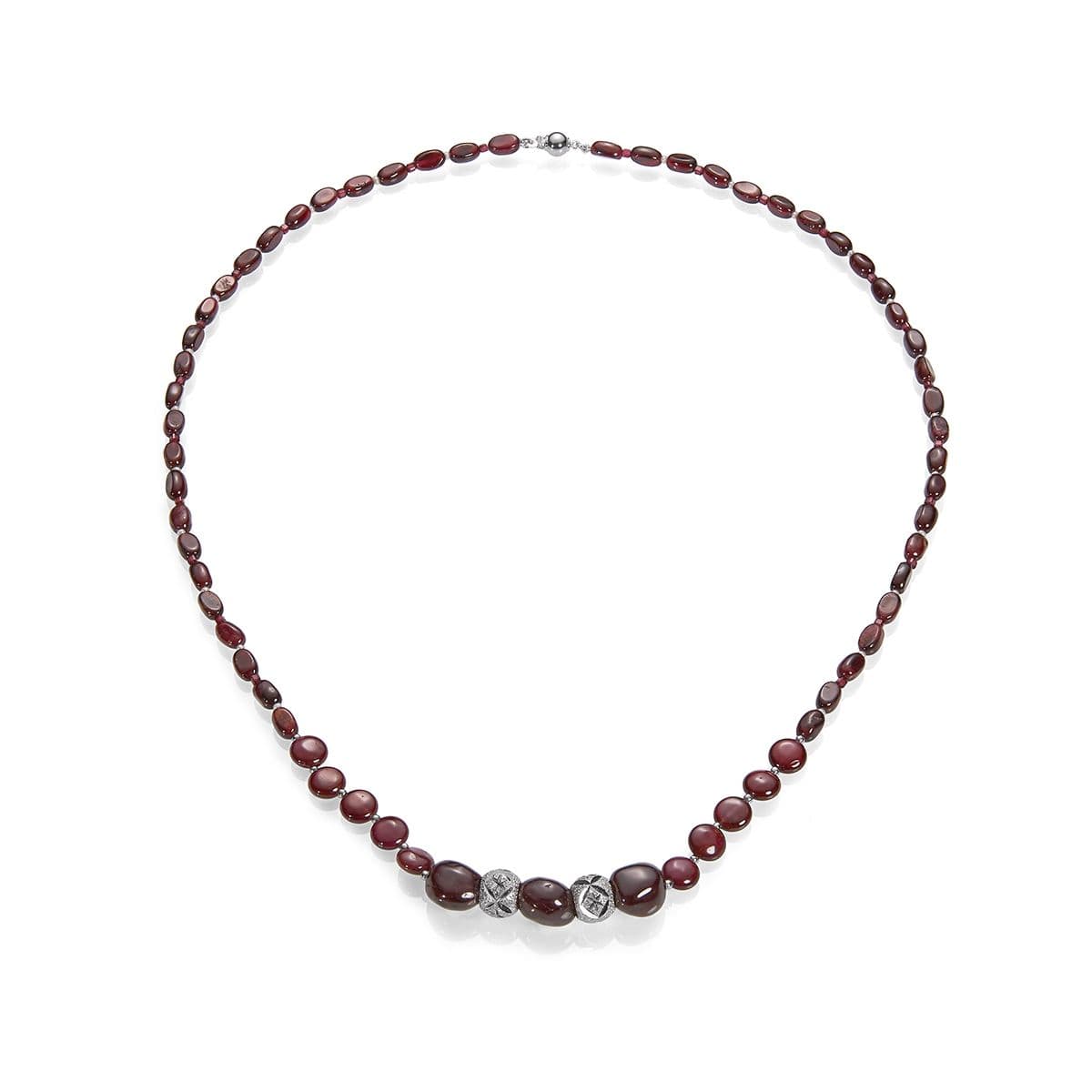 Ожерелье Бургунди из гранатов и жемчуга от Nasonpearl 