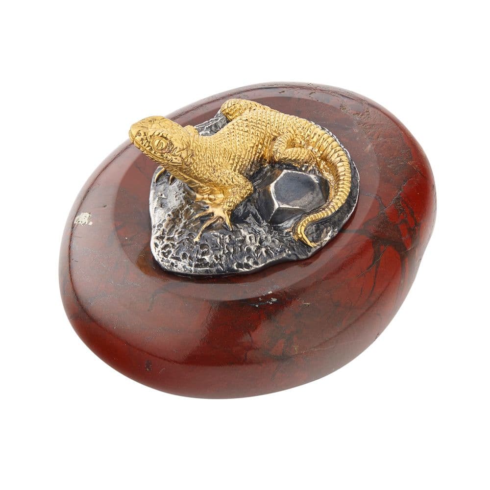  Сувенир Ящерка с камнем из латуни от MOISEIKIN