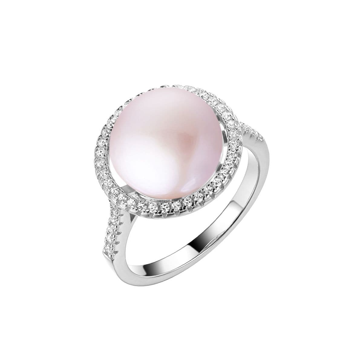 Серебряное кольцо Yara с лавандовым жемчугом и циркониями от Nasonpearl 