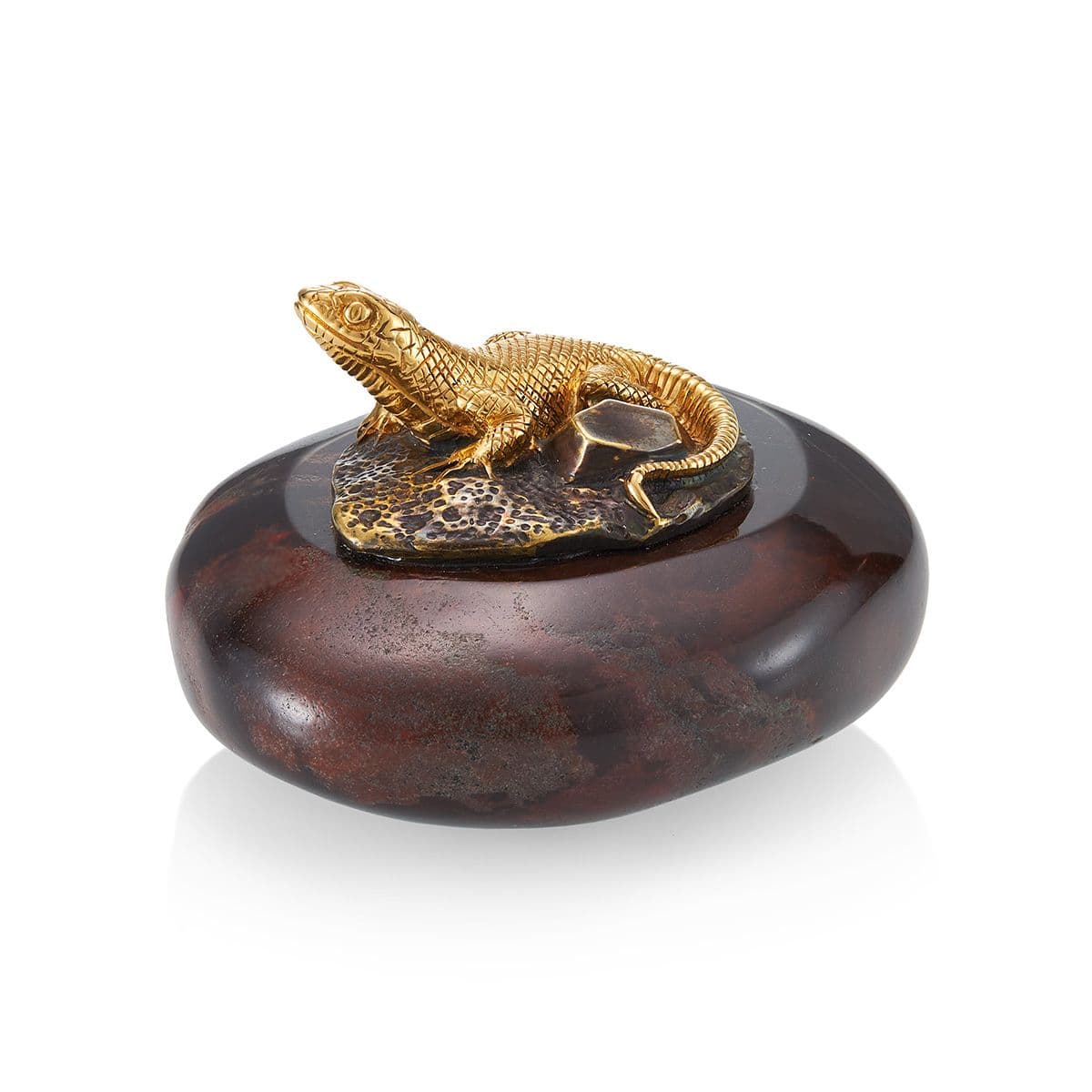  Сувенир Ящерка с камнем из латуни от MOISEIKIN
