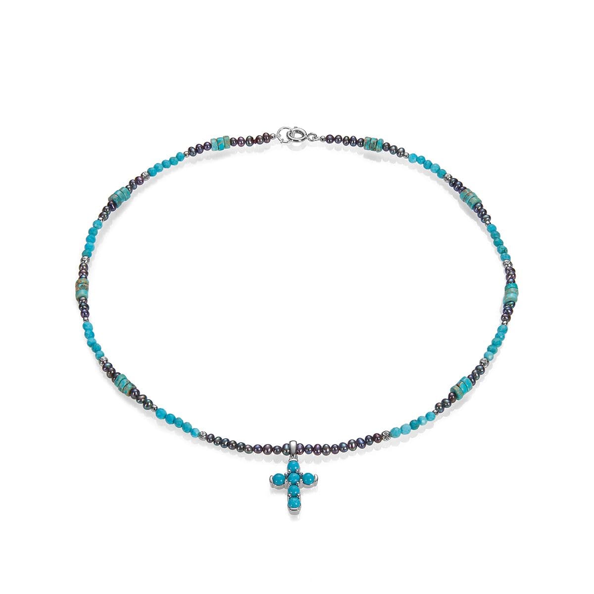 Ожерелье Морская волна от Nasonpearl из жемчуга и бирюзы