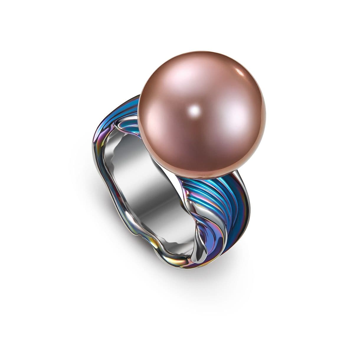 Кольцо Perle magnifique из титана с пресноводной жемчужиной Ming