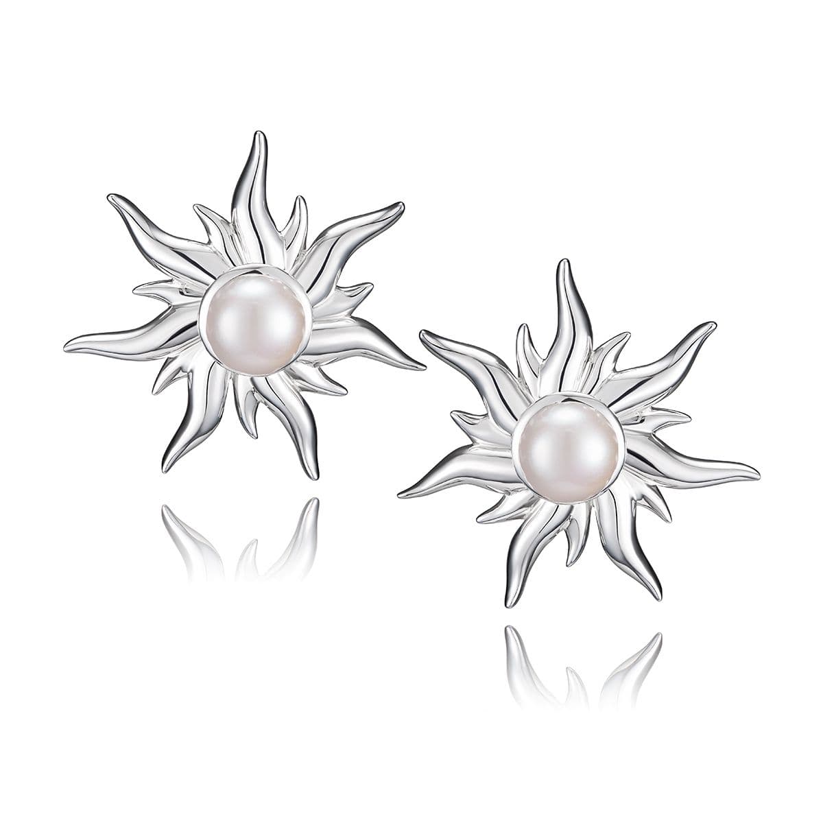 Серебряные серьги Эос с белым жемчугом от Nasonpearl