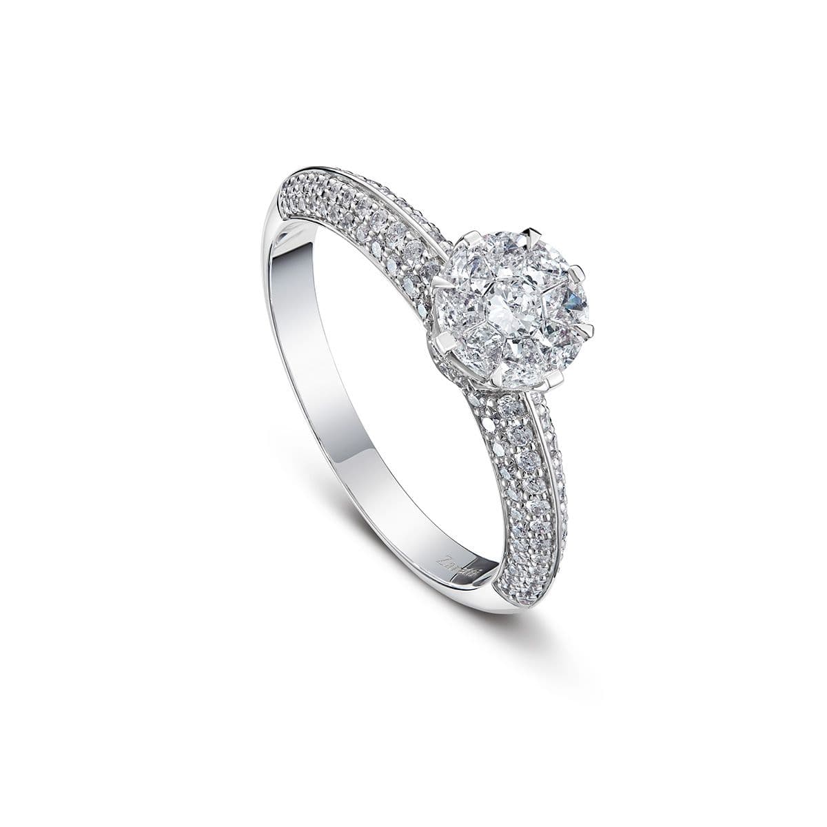 Кольцо Zaretti из белого золота с бриллиантами от ювелирной компании FRESH JEWELRY