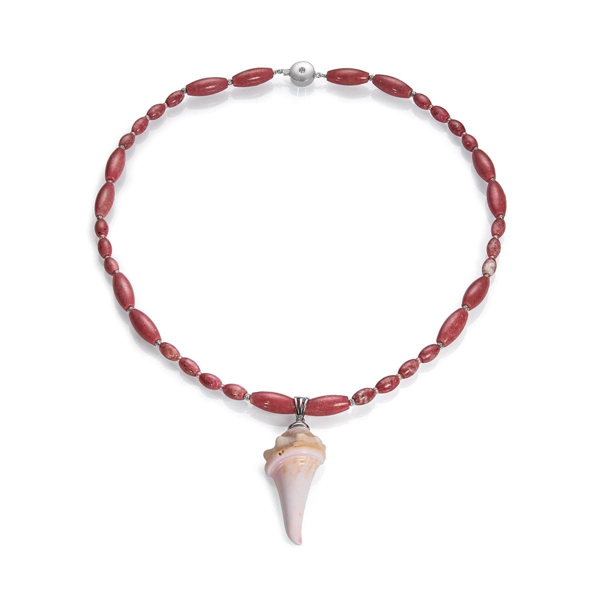 Ожерелье Розовый песок из тулита и жемчуга от Nasonpearl