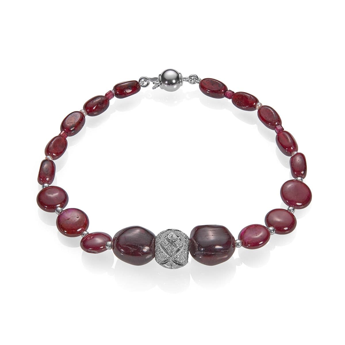 Браслет Бургунди от Nasonpearl из гранатов и жемчуга