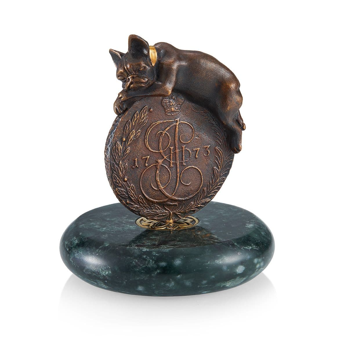 Бронзовый сувенир Бульдог на монете от MOISEIKIN