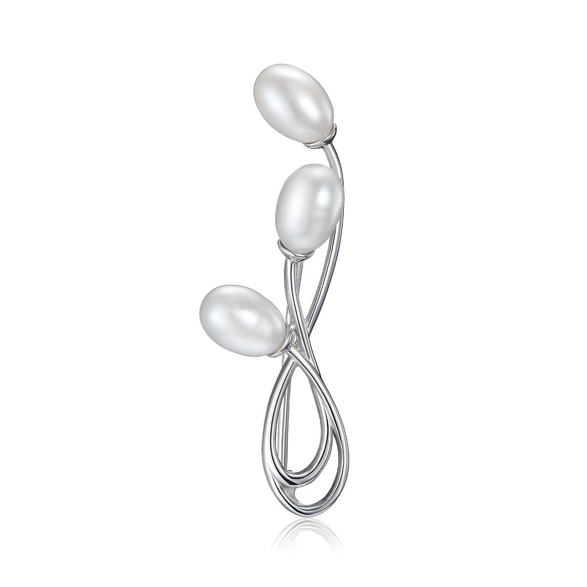 Серебряная брошь Eulalia с белым жемчугом от ювелирной компании АРИНА