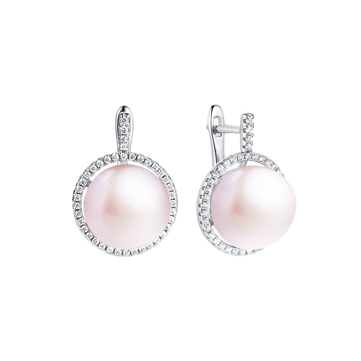 Серебряные серьги Yara от Nasonpearl с лавандовым жемчугом и циркониями