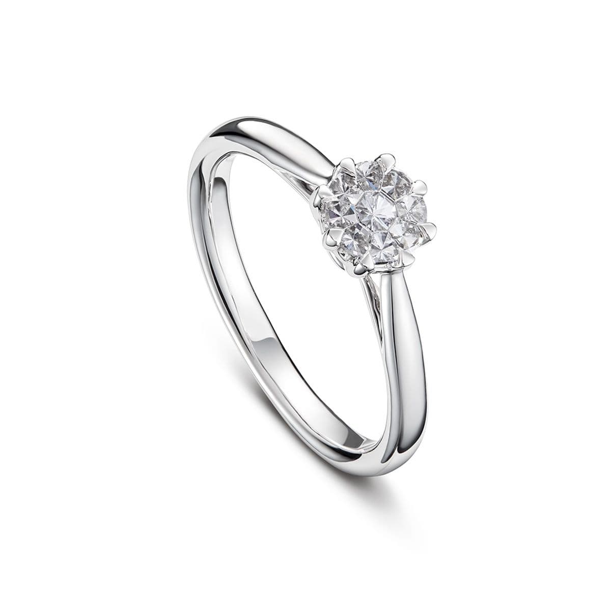 Кольцо Zaretti от ювелирной компании FRESH JEWELRY из белого золота с бриллиантами 