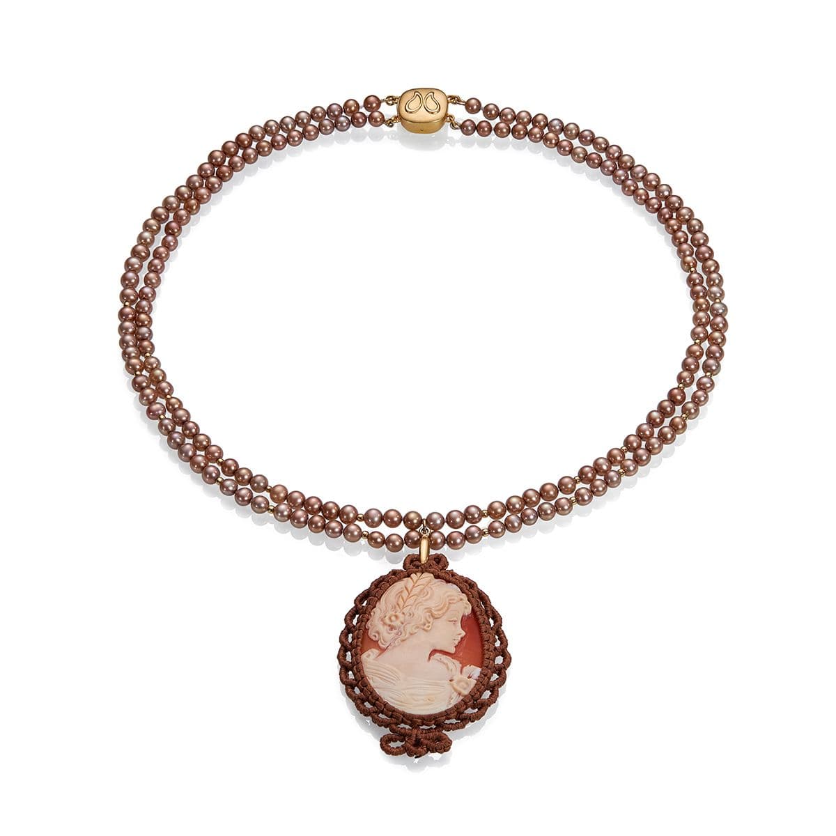 Ожерелье Камея из пресноводного жемчуга цвета мокко от Nasonpearl