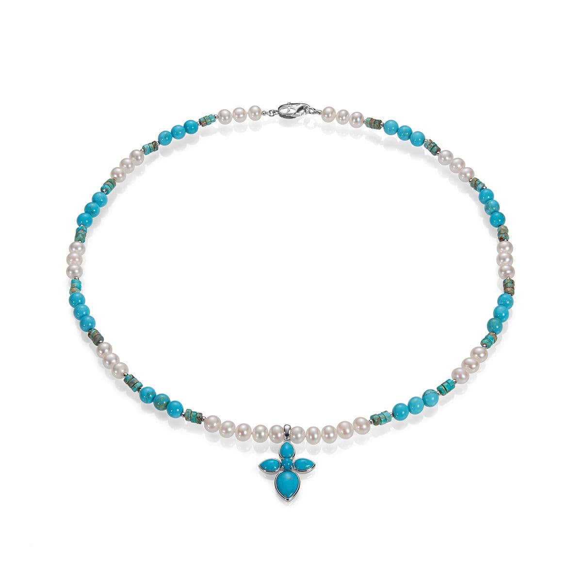 Ожерелье Морская волна из жемчуга и бирюзы от Nasonpearl