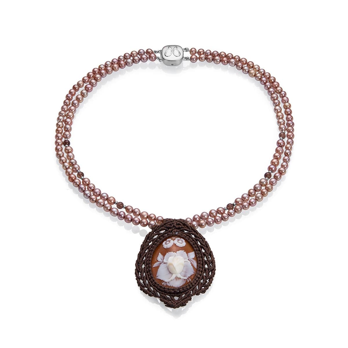  Ожерелье из жемчуга цвета мокко и дымчатого кварца от Nasonpearl 