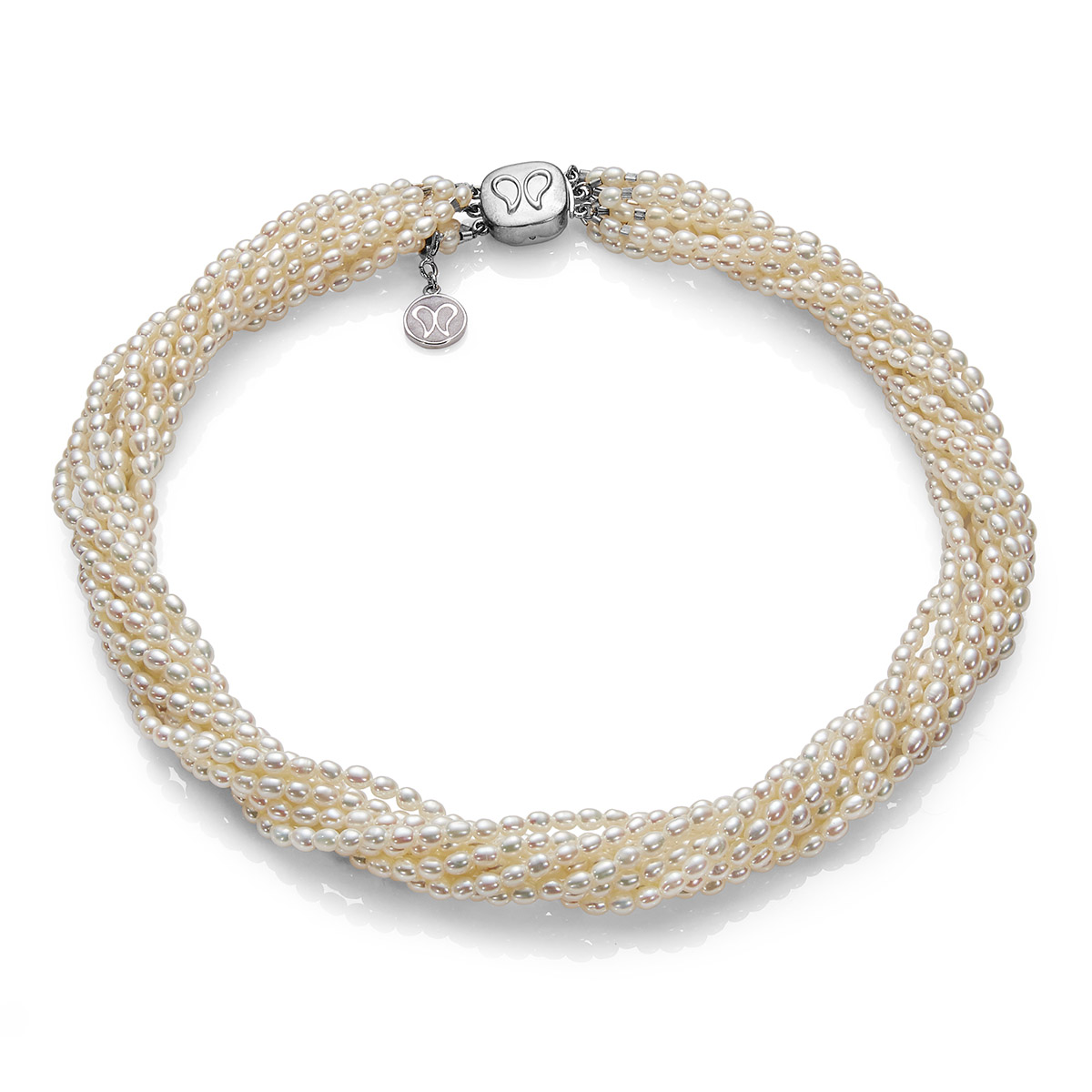 Ожерелье Одри из белого жемчуга в форме риса