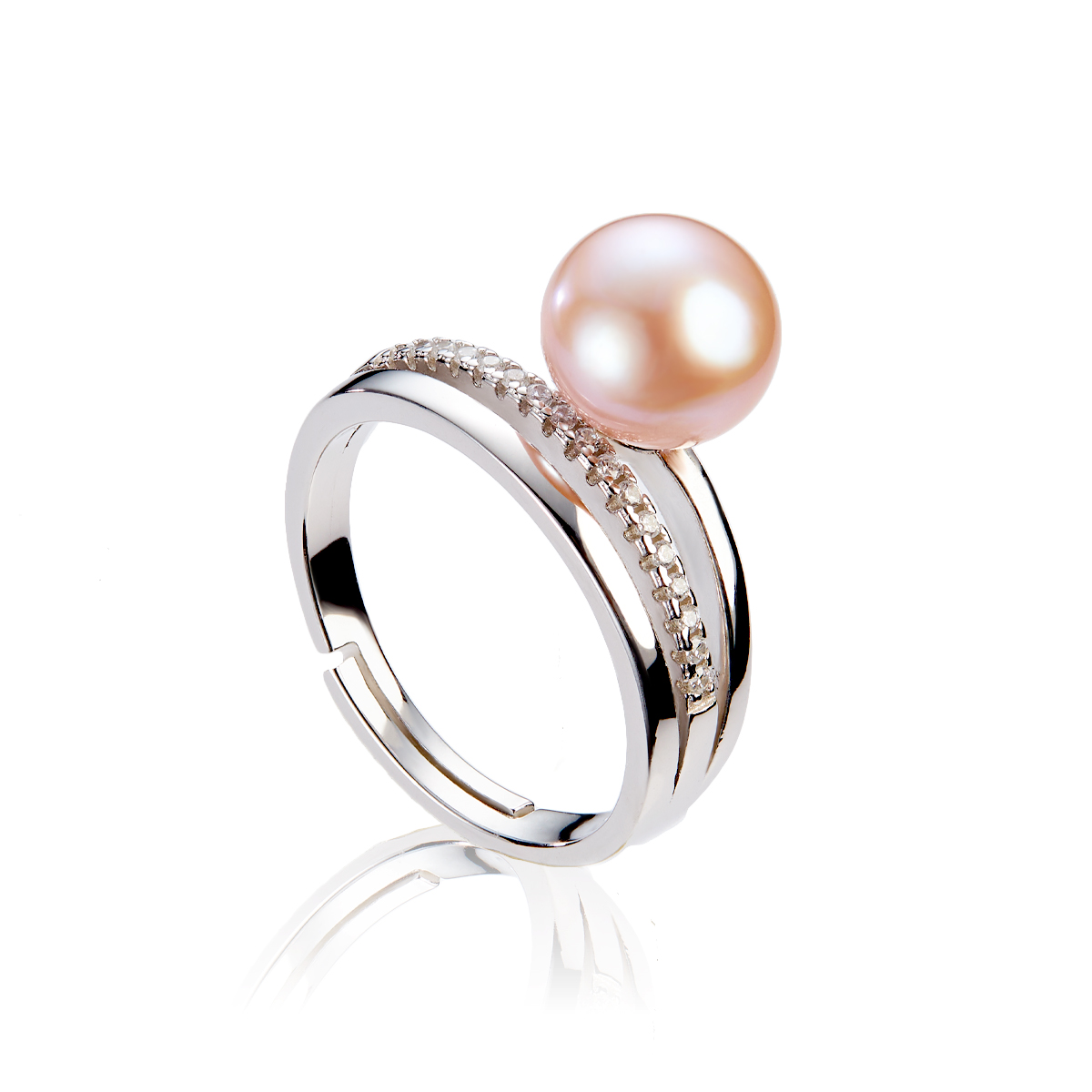 Серебряное кольцо Lila с розовым жемчугом