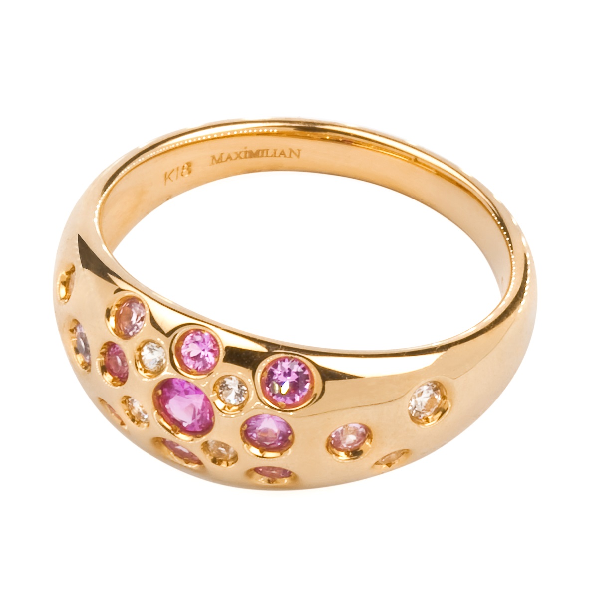 Кольцо из розового золота с сапфирами