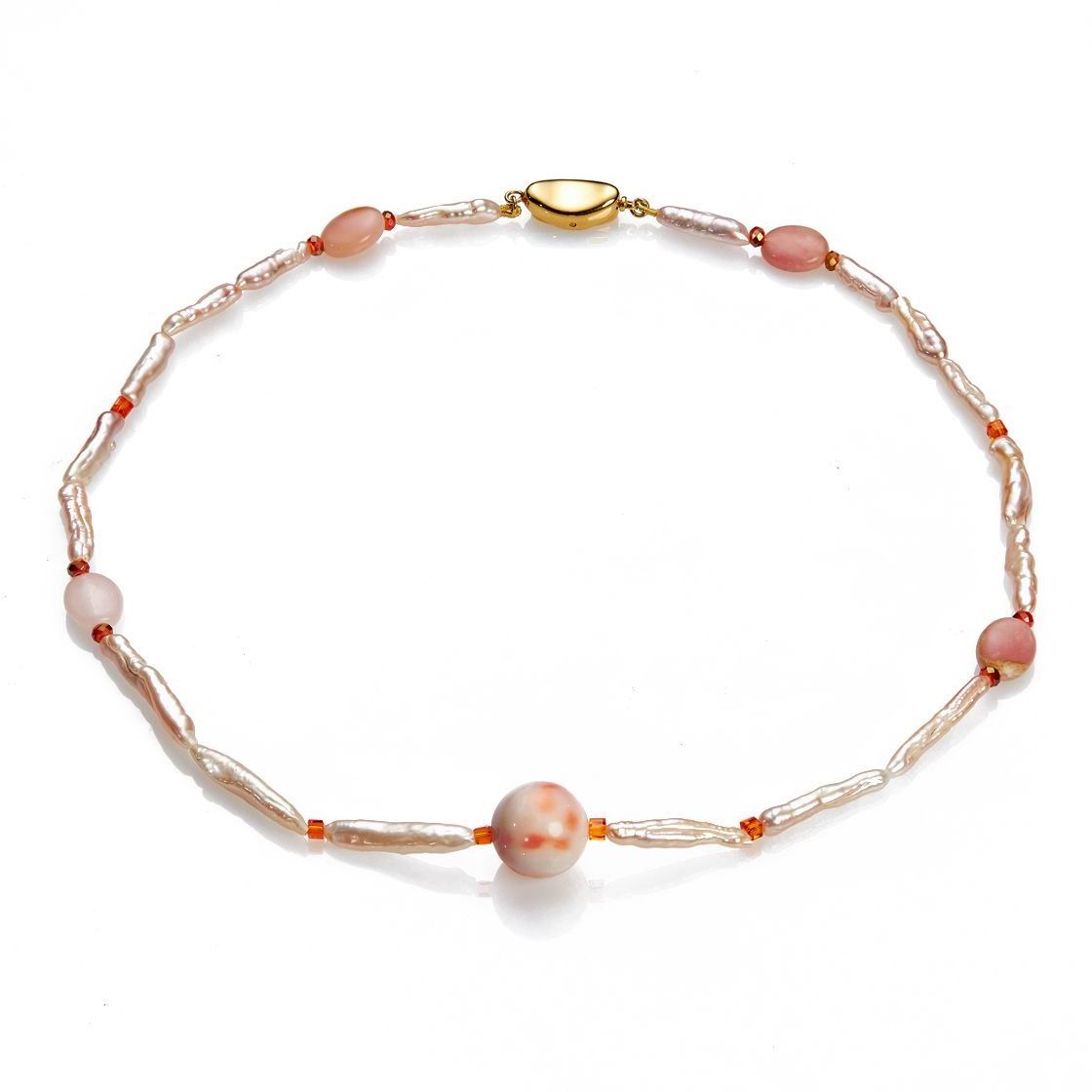 Ожерелье Тропикана из жемчуга, опалов, коралла и кристаллов