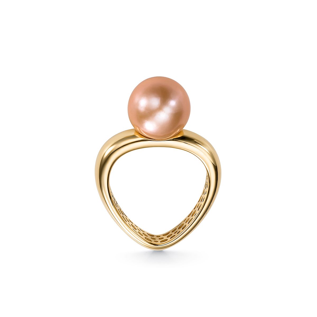 Золотое кольцо с розовой жемчужиной Эдисон