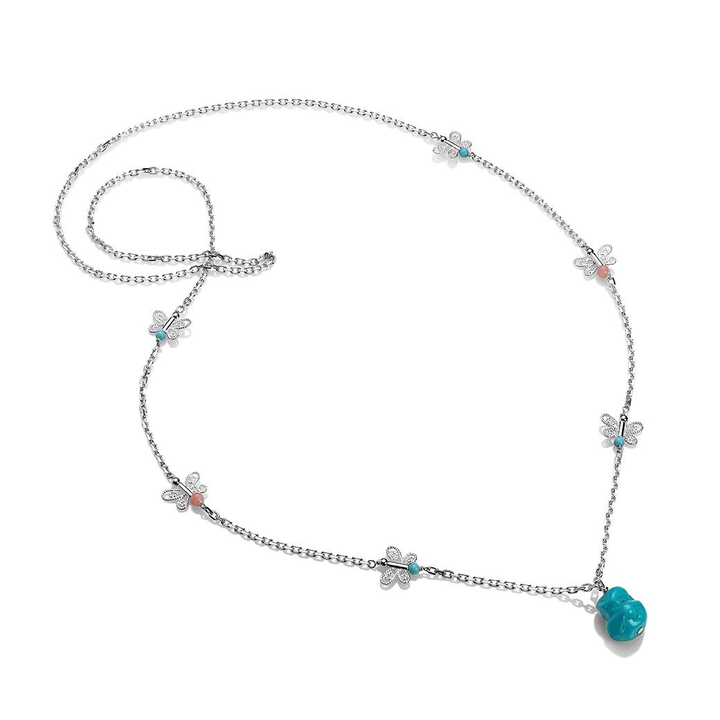 Ожерелье Офелия с опалом и бирюзой