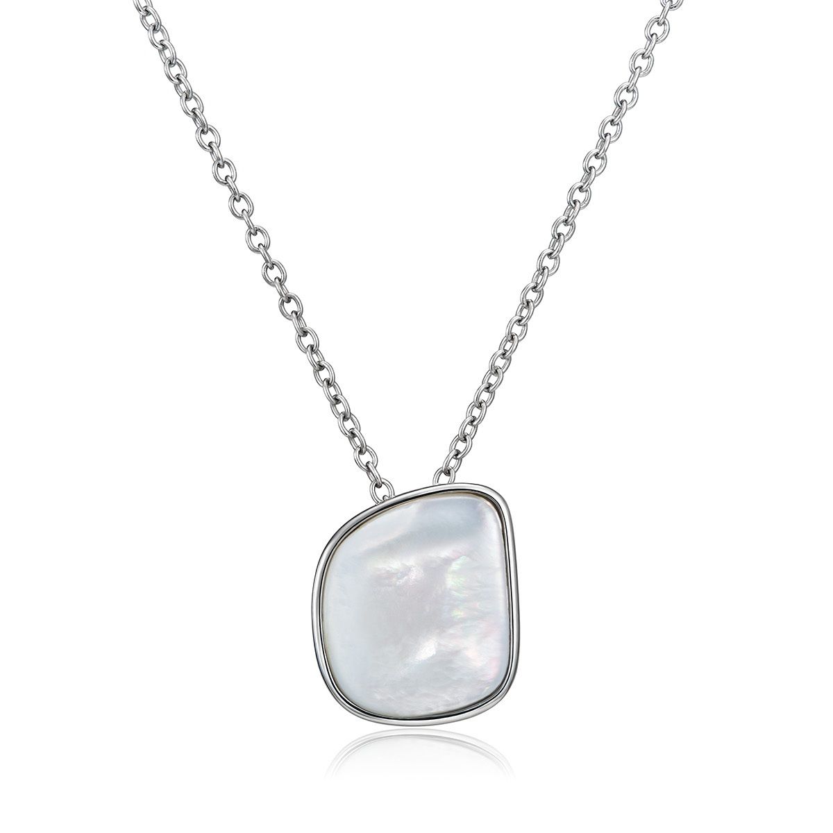  Серебряное колье Север со вставкой из белого перламутра