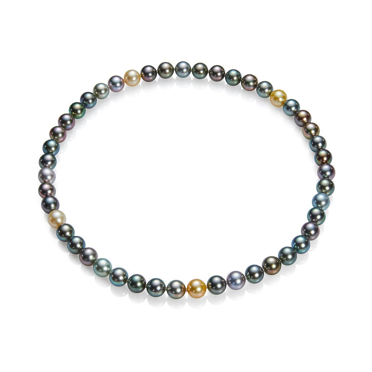 Ожерелье из разноцветного морского жемчуга Таити