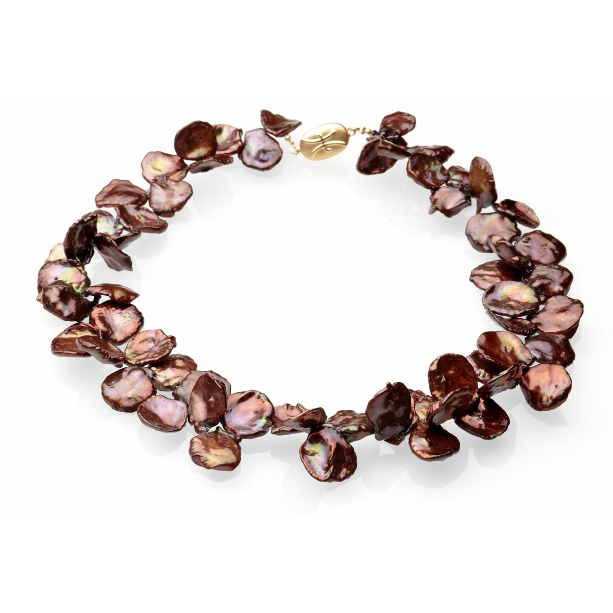 Ожерелье из жемчуга «кеши» цвета шоколад