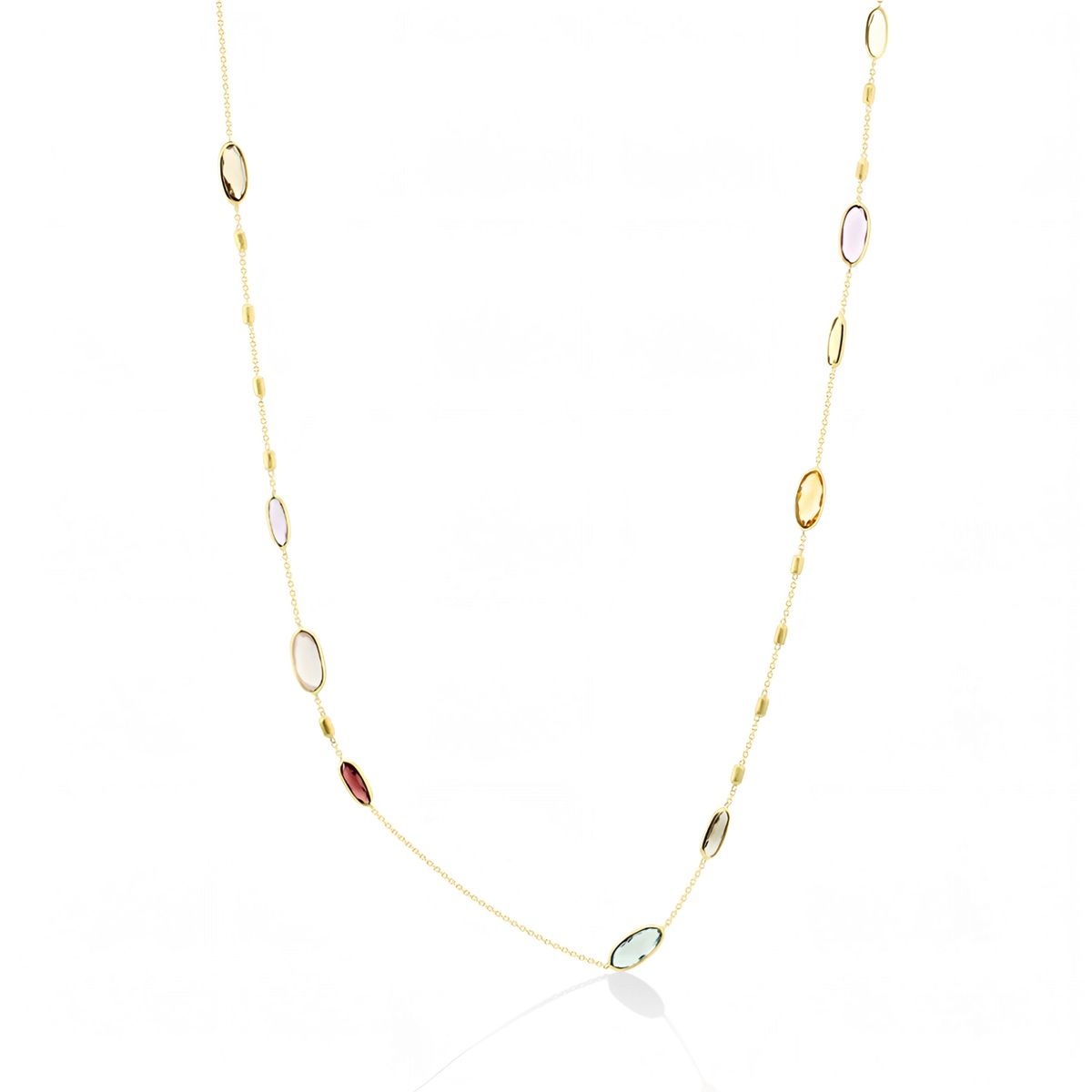 Золотое колье Палитра с разноцветными камнями от торгового дома Mostar Jewellery